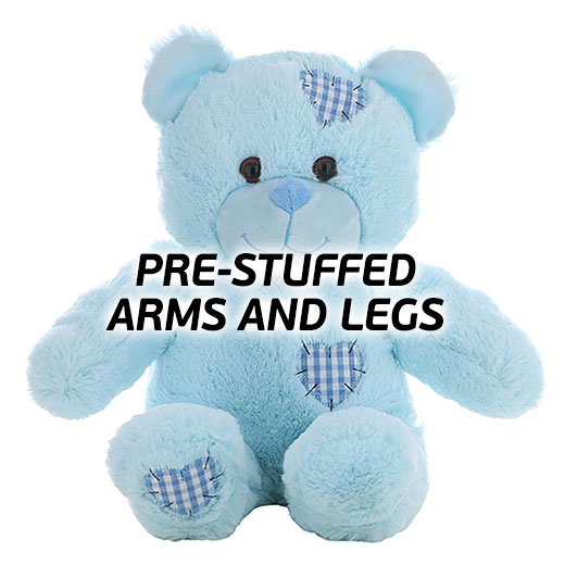 Pre Stuffed Arms Legs Baby Blue Patch Bear 16