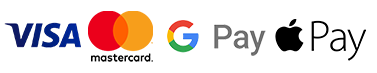 Visa, Mastercard, Google Pay and Apple Pay