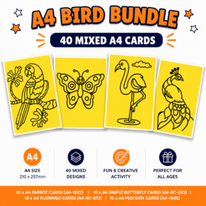40 Mixed A4 BIRD Cards