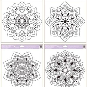 WINDOW KLINGZ STENCILS - LARGE MANDALA (4 PACK)
