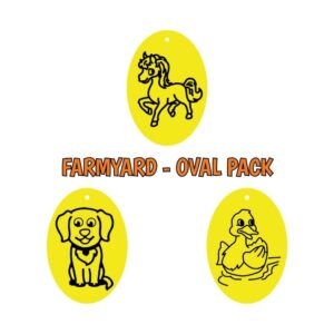 15 Mixed FARMYARD Oval Cards