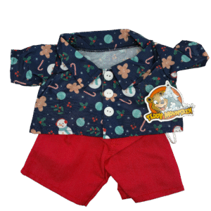 Blue Winter Button Down w/Red Denim Trousers (16")