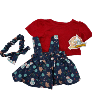 Blue Winter Dress w/Red Shirt & Bow (16")